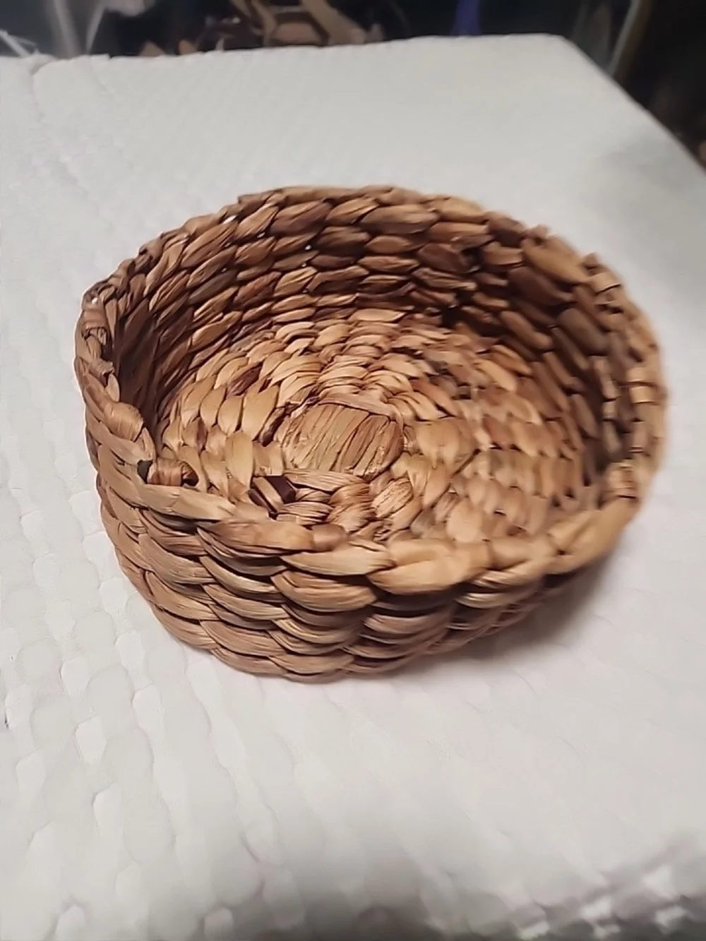 Handwoven Natural Straw Decorative Basket - Brown